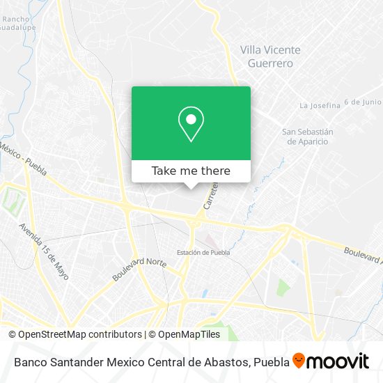 Mapa de Banco Santander Mexico Central de Abastos
