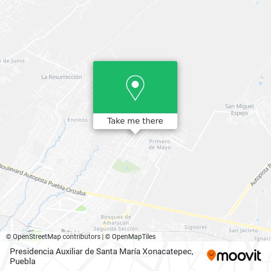 Mapa de Presidencia Auxiliar de Santa María Xonacatepec