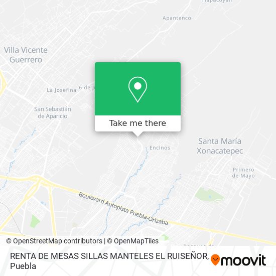 Mapa de RENTA DE MESAS SILLAS MANTELES EL RUISEÑOR