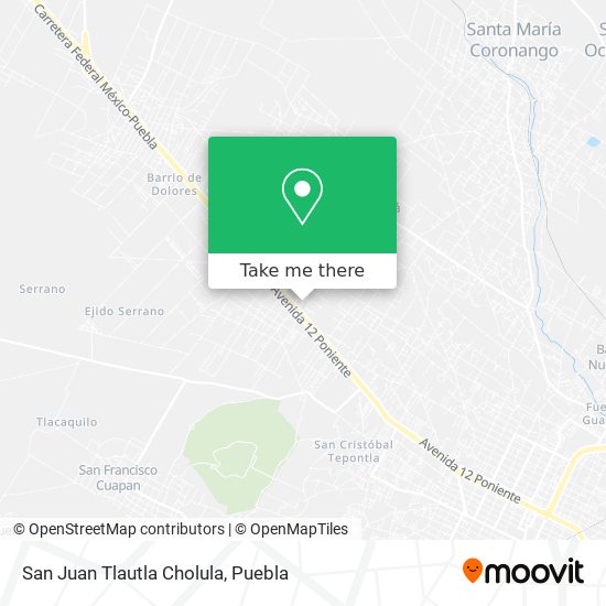 Mapa de San Juan Tlautla Cholula