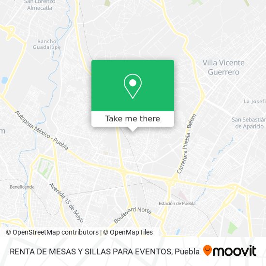 Mapa de RENTA DE MESAS Y SILLAS PARA EVENTOS