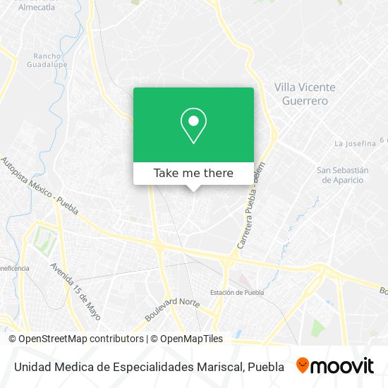 Mapa de Unidad Medica de Especialidades Mariscal