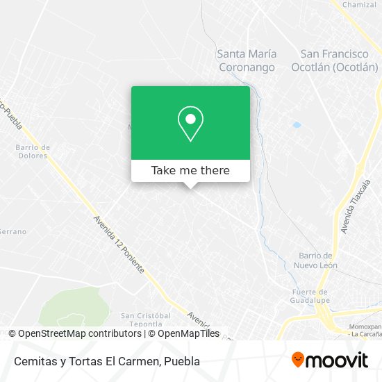 Cemitas y Tortas El Carmen map