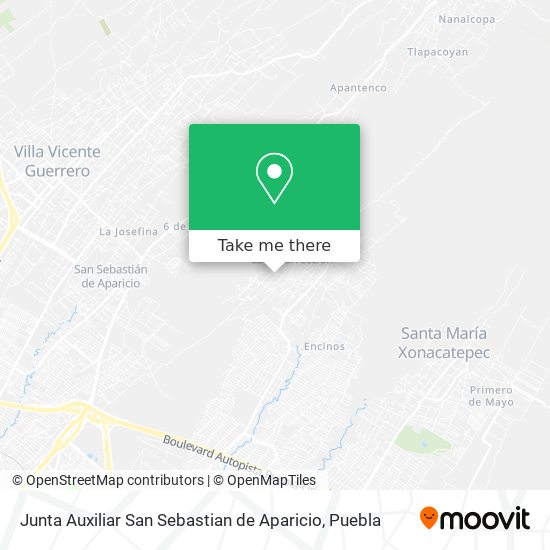 Mapa de Junta Auxiliar San Sebastian de Aparicio