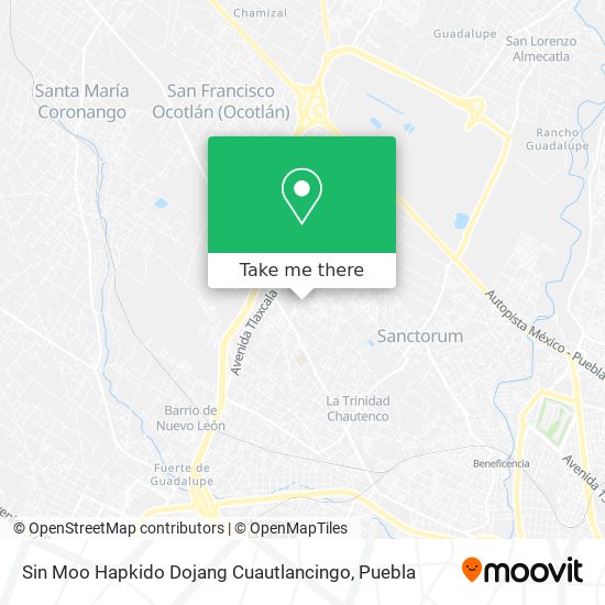 Mapa de Sin Moo Hapkido Dojang Cuautlancingo