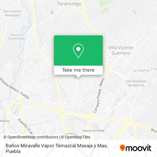Mapa de Baños Miravalle Vapor Temazcal Masaje y Mas
