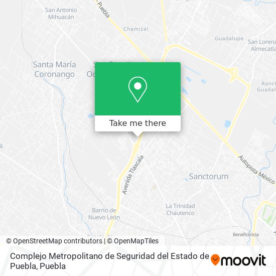 Complejo Metropolitano de Seguridad del Estado de Puebla map