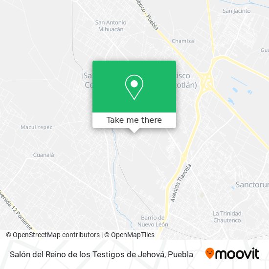 Salón del Reino de los Testigos de Jehová map