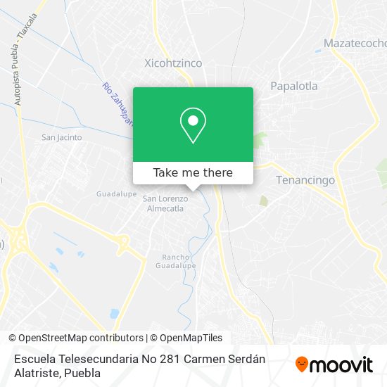 Escuela Telesecundaria No 281 Carmen Serdán Alatriste map