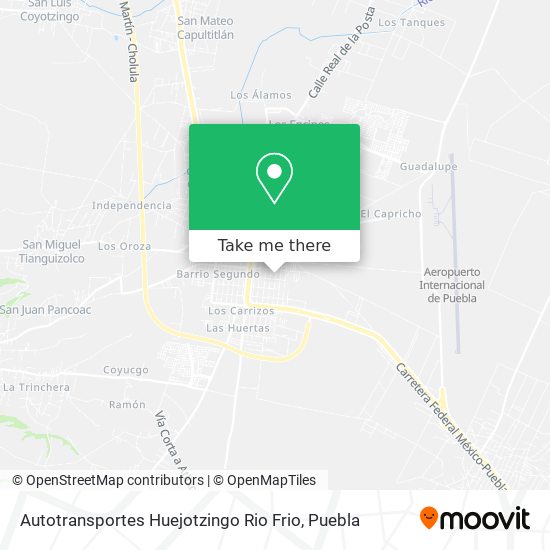 Autotransportes Huejotzingo Rio Frio map