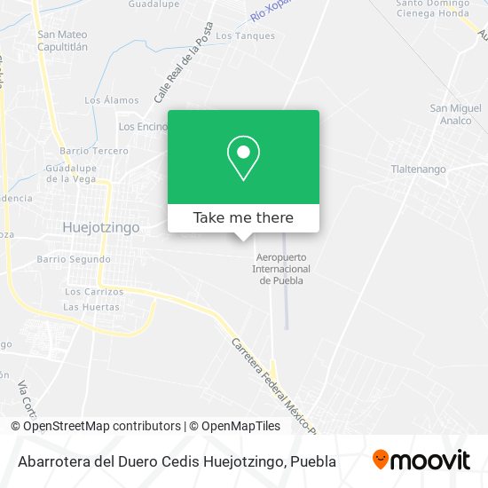 Abarrotera del Duero Cedis Huejotzingo map