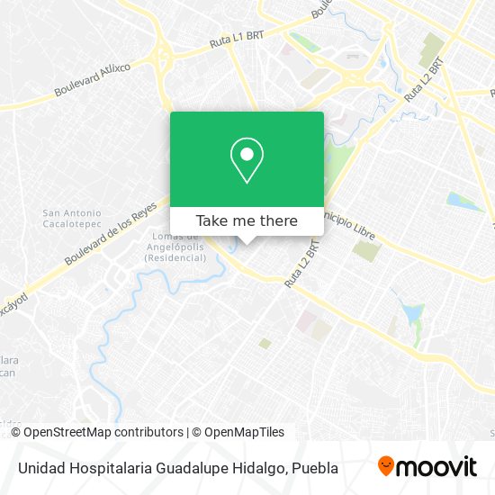 Mapa de Unidad Hospitalaria Guadalupe Hidalgo