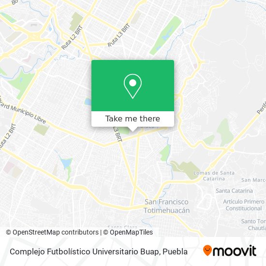 Mapa de Complejo Futbolístico Universitario Buap