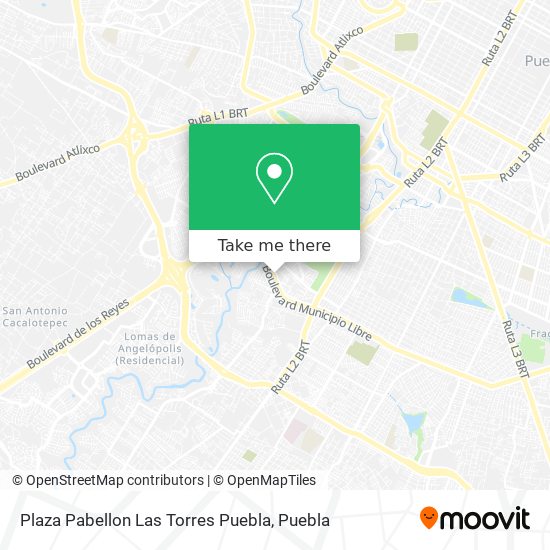 Mapa de Plaza Pabellon Las Torres Puebla