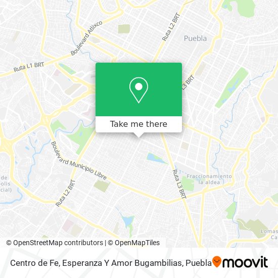 Mapa de Centro de Fe, Esperanza Y Amor Bugambilias