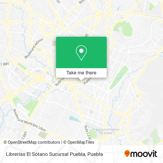 Librerías El Sótano Sucursal Puebla map