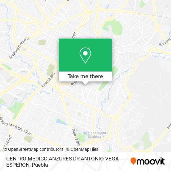 CENTRO MEDICO ANZURES DR ANTONIO VEGA ESPERON map