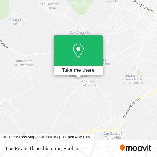 Los Reyes Tlanechicolpan map