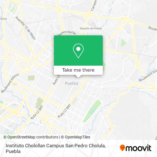 Mapa de Instituto Cholollan Campus San Pedro Cholula
