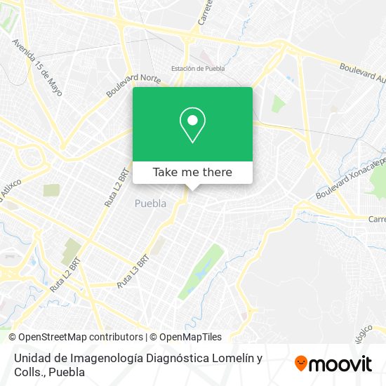 Unidad de Imagenología Diagnóstica Lomelín y Colls. map