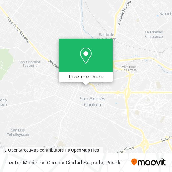 Mapa de Teatro Municipal Cholula Ciudad Sagrada