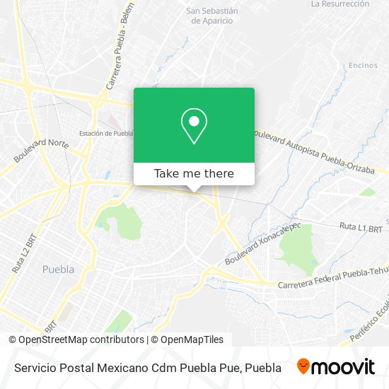 Servicio Postal Mexicano Cdm Puebla Pue map