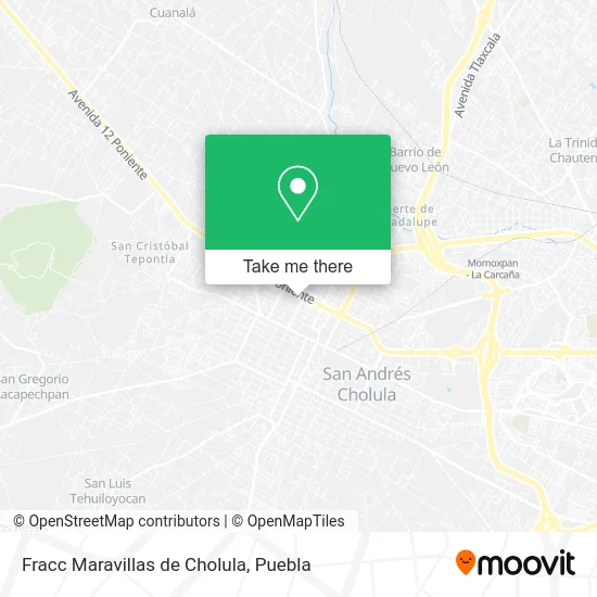 Fracc Maravillas de Cholula map