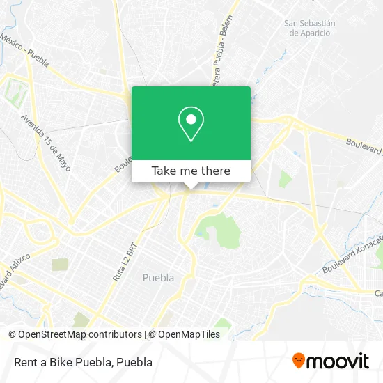 Rent a Bike Puebla map
