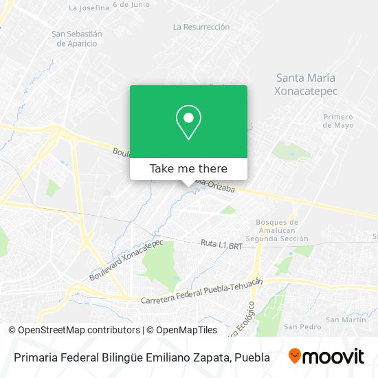 Mapa de Primaria Federal Bilingüe Emiliano Zapata