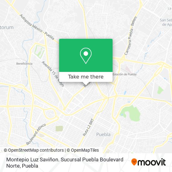 Montepio Luz Saviñon. Sucursal Puebla Boulevard Norte map