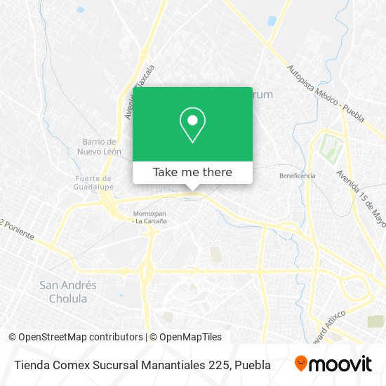 Mapa de Tienda Comex Sucursal Manantiales 225