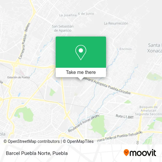 Barcel Puebla Norte map