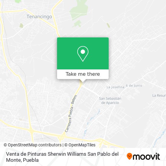 Mapa de Venta de Pinturas Sherwin Williams San Pablo del Monte