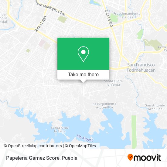 Mapa de Papeleria Gamez Score