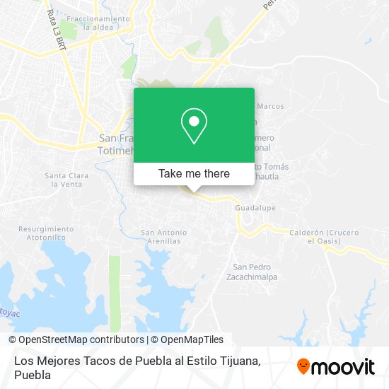 Mapa de Los Mejores Tacos de Puebla al Estilo Tijuana