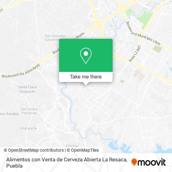 Mapa de Alimentos con Venta de Cerveza Abierta La Resaca