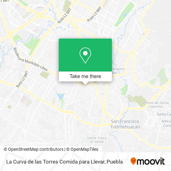 La Curva de las Torres Comida para Llevar map