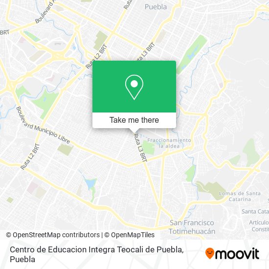 Mapa de Centro de Educacion Integra Teocali de Puebla