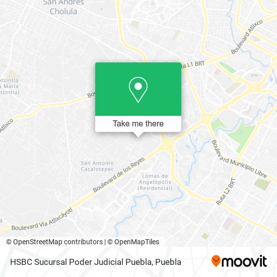 Mapa de HSBC Sucursal Poder Judicial Puebla