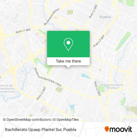 Mapa de Bachillerato Upaep Plantel Sur