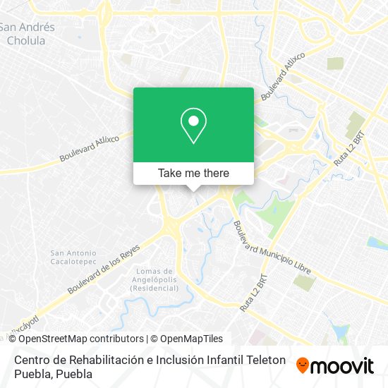 Mapa de Centro de Rehabilitación e Inclusión Infantil Teleton Puebla