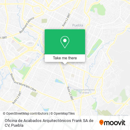 Mapa de Oficina de Acabados Arquitectónicos Frank SA de CV