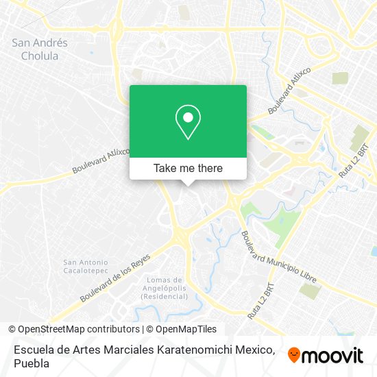 Mapa de Escuela de Artes Marciales Karatenomichi Mexico