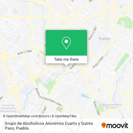 Mapa de Grupo de Alcoholicos Anonimos Cuarto y Quinto Paso