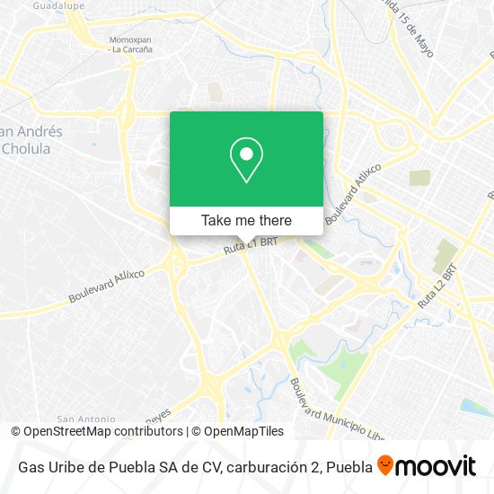 Mapa de Gas Uribe de Puebla SA de CV, carburación 2
