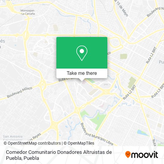 Comedor Comunitario Donadores Altruistas de Puebla map