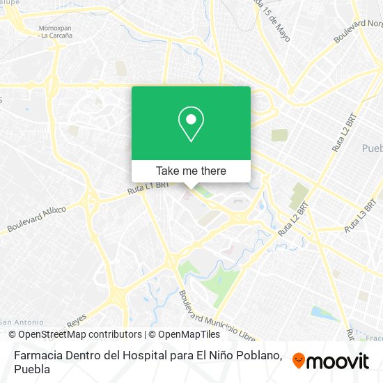 Farmacia Dentro del Hospital para El Niño Poblano map