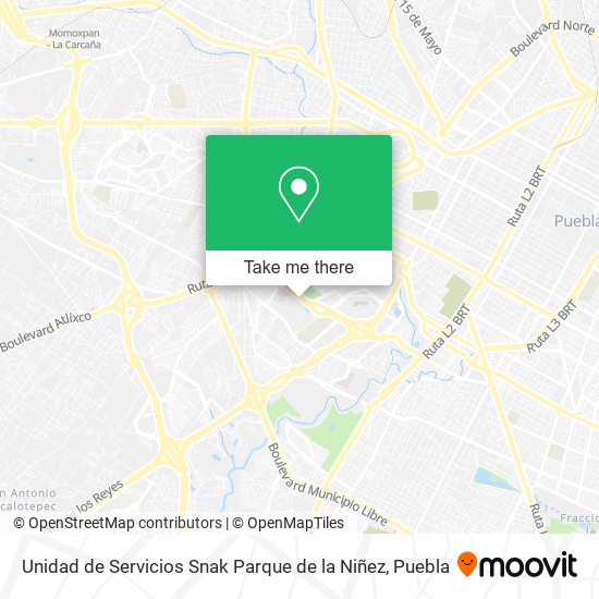 Unidad de Servicios Snak Parque de la Niñez map