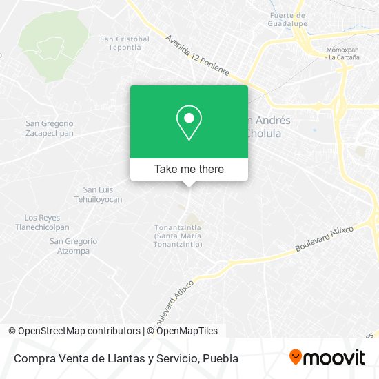 Mapa de Compra Venta de Llantas y Servicio