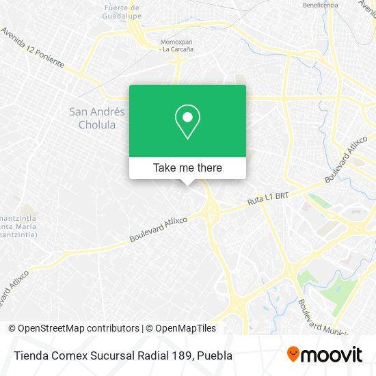 Mapa de Tienda Comex Sucursal Radial 189